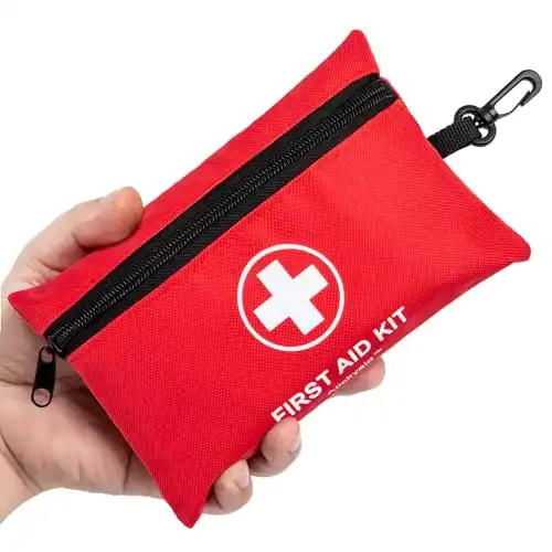 Atickyaid Mini First Aid Kit - 140 Piece Small First Aid Medical Kit for Car, Home, Office, Travel, Camping, Sports, Outdoor, School - Emergency First Aid Supplies and Survival Kit