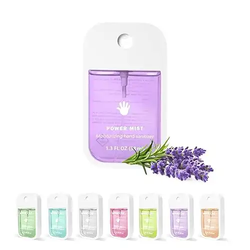 Power Mist Hydrating Hand Sanitizer Spray for Adults and Kids,spray hand sanitizer,500-Sprays Each,Portable hand sanitizer spray,Multi-Flavor,Hand Sanitizer Spray Travel Size (1pcs, Lavender)