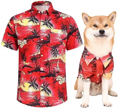 Dog Shirts Hawaii Dog Clothes for Small Medium Large Dogs Owner and Pet Shirts are Sold Separately